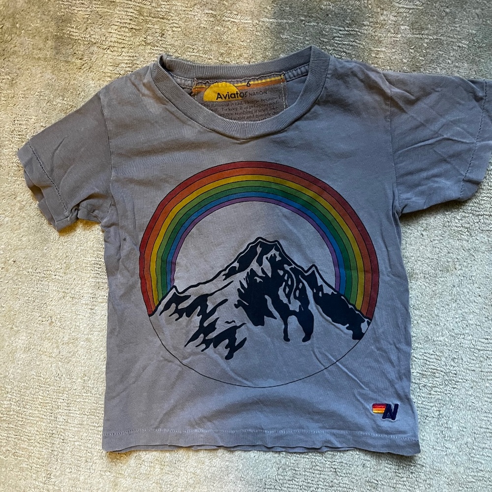 Aviator Nation “chasing rainbows” kids shirt size 6